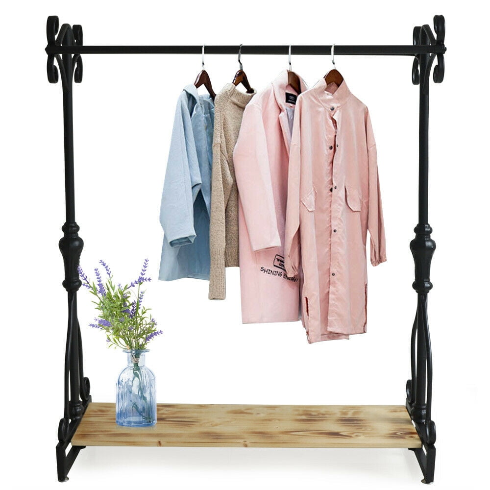 Room Organizer Garment Rack Clothes Hanger Shelf Shelves Metal Clothing Rack Double Bar Heavy