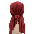 thumbnail image 6 of Prolriy Hijab Undercap Head Hat Cap Ethnic Pre Tied Braid Hair Cover Wrap Turban Headwear Hat Baseball Cap Hats for Women Wine One Size, 6 of 6