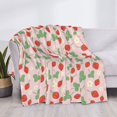thumbnail image 3 of Yiaed Strawberry And Flowers Print Blanket Throw Blanket Soft Cozy Flannel Blanket for Home Bed Sofa Couch Chair-80"x60", 3 of 6
