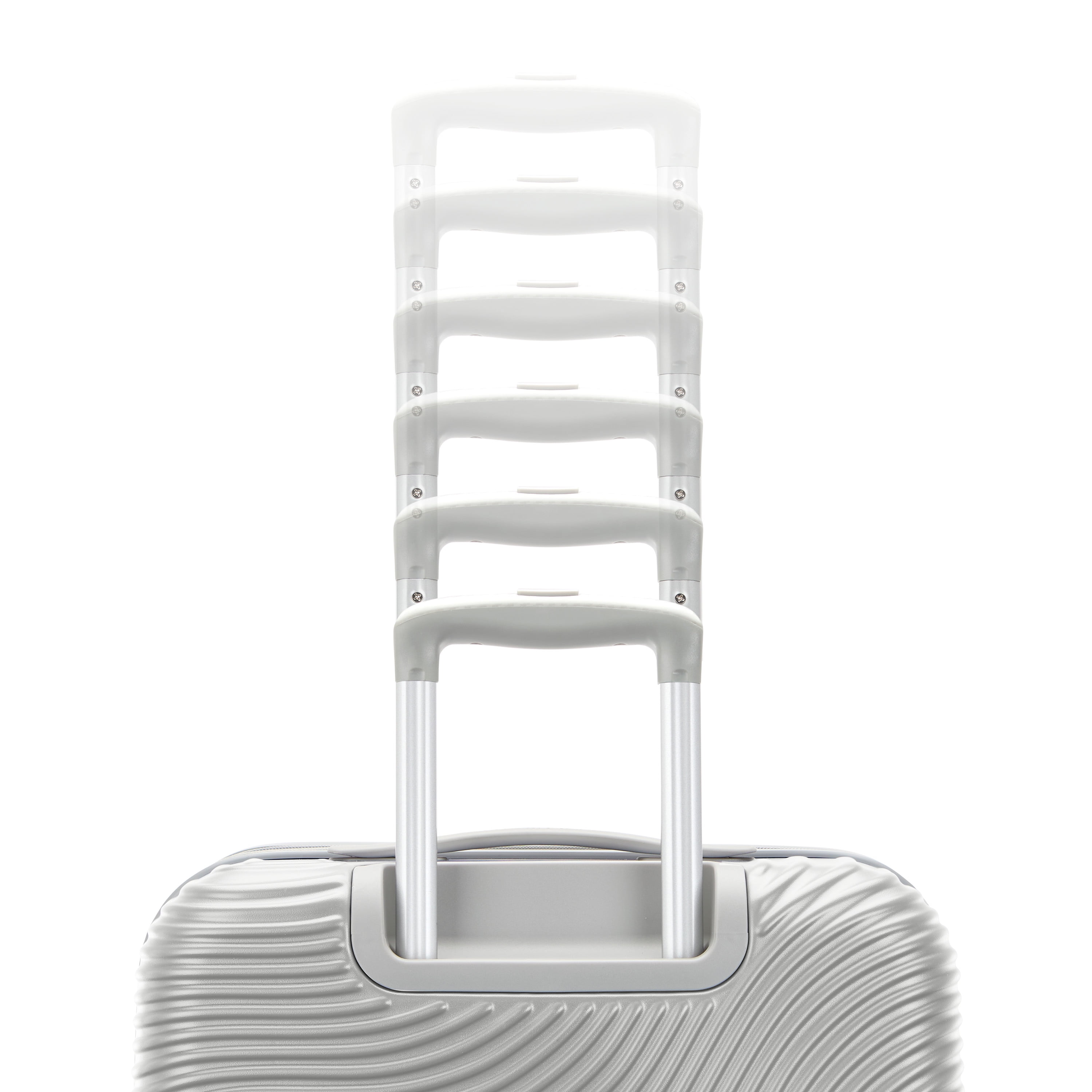American Tourister Color Waves Large Checked Expandable Luggage Suitcase with Spinner Wheels, Silver