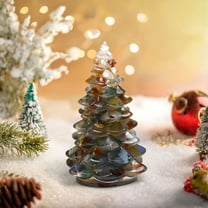 Christmas Tree Miniature Holiday Figurine, Christmas Tree Tabletop Decorations, Resin Christmas Tree, Home Mini Decoration, Christmas Tabletop Ornaments for Home Office Christmas Decorations