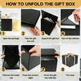 thumbnail image 5 of Reusable Black Gift Box Set 9x9x7 Inches, Complete Gift Wrapping Kit with Decorative Accessories for All Occasions, 5 of 6