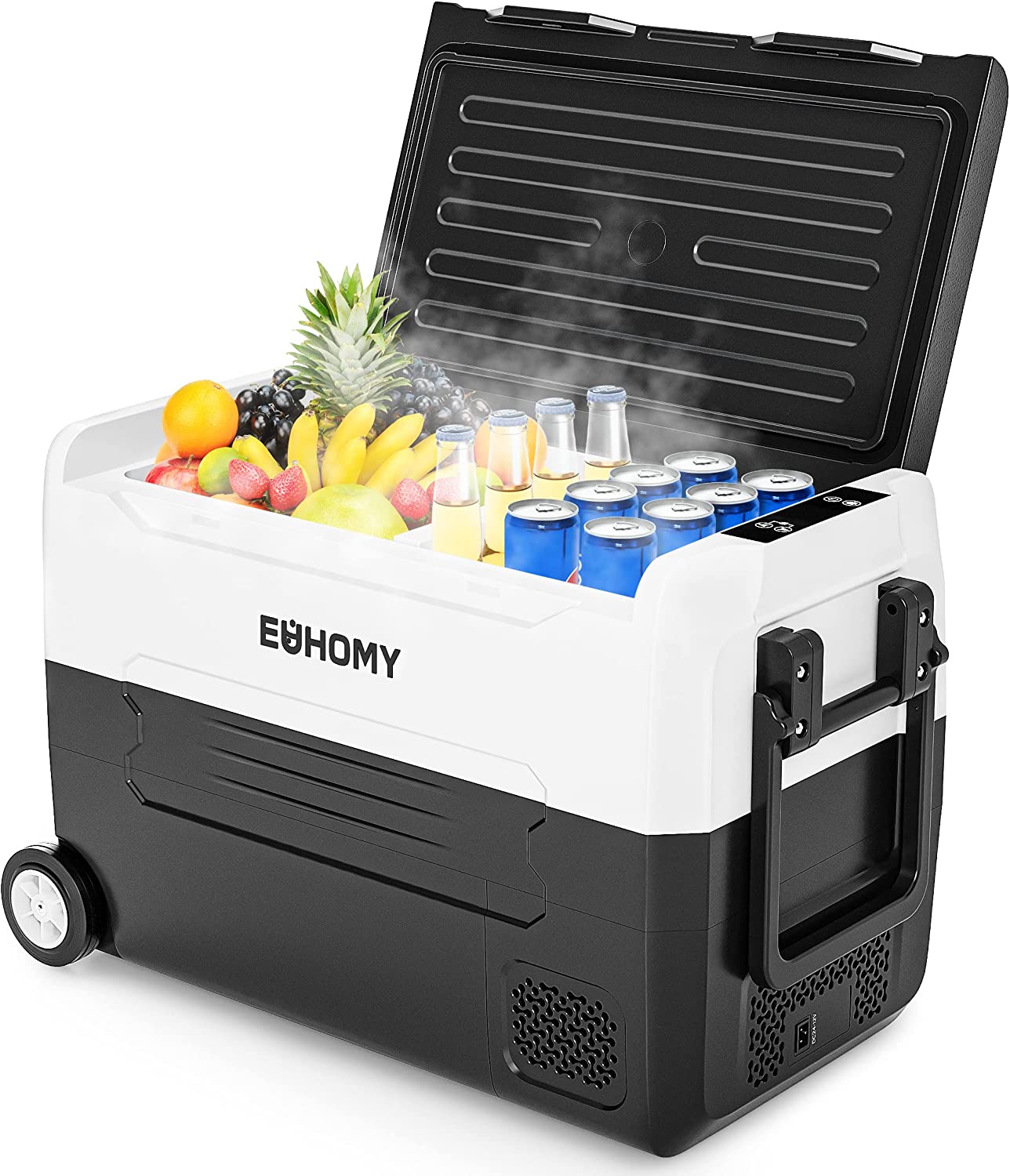 Euhomy 48 Qt Portable Car Refrigerator, 4°F68°F, Dual Zones, AC/DC