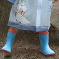thumbnail image 6 of Hooded Transparent Raincoat Girl Boys Cartoon Rain Coat Hooded Outdoors Clear Waterproof Kids Toddler Children's Rainwear Protective Covers,Sky Blue,6-8 Years, 6 of 7