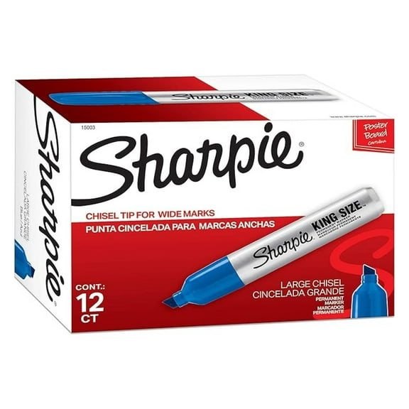 15003 King Size Permanent Marker, Blue, 12-Pack