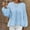 Blue, variant on Aloohaidyvio Long Sleeve Tops,Womens Solid Color Collar Pleated Long Sleeved Loose Fitting Womens Long Sleeved Top