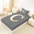 thumbnail image 4 of Erosebridal Kids Initial C Twin Sheet Sets, Fashion Stripe Bedding, 3 Pieces, 4 of 5