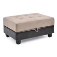 thumbnail image 6 of Passion Furniture Gallant Mocha and Black Microfiber Upholstered Storage Ottoman, 6 of 6
