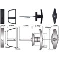 thumbnail image 4 of Cerradura de puerta de garaje negra Juego de cerradura con mango en T de eje de 115 mm Cerradura de puerta de cobertizo para gallinero y candado de gallinero, etc. Vhermosa BST3064436, 4 of 5