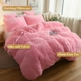 thumbnail image 2 of XeGe 3 Piece Faux Fur Comforter Cover Set King Size, Luxury Ultra Soft Fluffy Furry Bedding Set, Shaggy Plush Duvet Cover with 2 Pillow Cases, Zipper Closure, King Size, Pink, 2 of 7