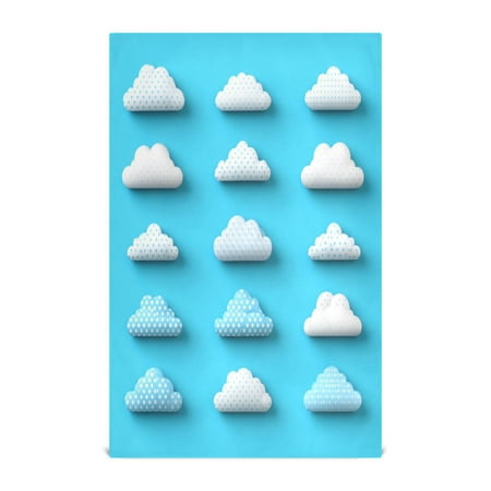 

Polka Dot Clouds Kitchen Towels 6-Piece Pack Tea Towels for Kitchen Decorative Waffle Design 28x18in