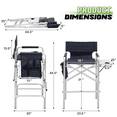 thumbnail image 3 of Magshion Folding Director Chair with Side Table & Storage Pocket, Camping Chair for Adult Beach, Fishing Trip Picnic Lawn, Navy Blue, 3 of 12