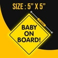 thumbnail image 3 of SICOL Plus Baby on Board Car Stickers and Decals 5x5 Inches Bright Yellow Baby on Board Sign for Baby Safety Pack of 2 Heat Resistant, Durable, UV Resistant, Waterproof Reflective Baby on Board, 3 of 7