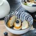 thumbnail image 6 of Set of 6 Blue and White Floral Ceramic Cereal Bowls 24oz 6 Inch Microwave Safe Salad Soup Ramen Pho Bowls for Kitchen, 6 of 8