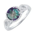 thumbnail image 2 of Sterling Silver with Mystic Topaz and White Zircon Halo Ring, 2 of 3