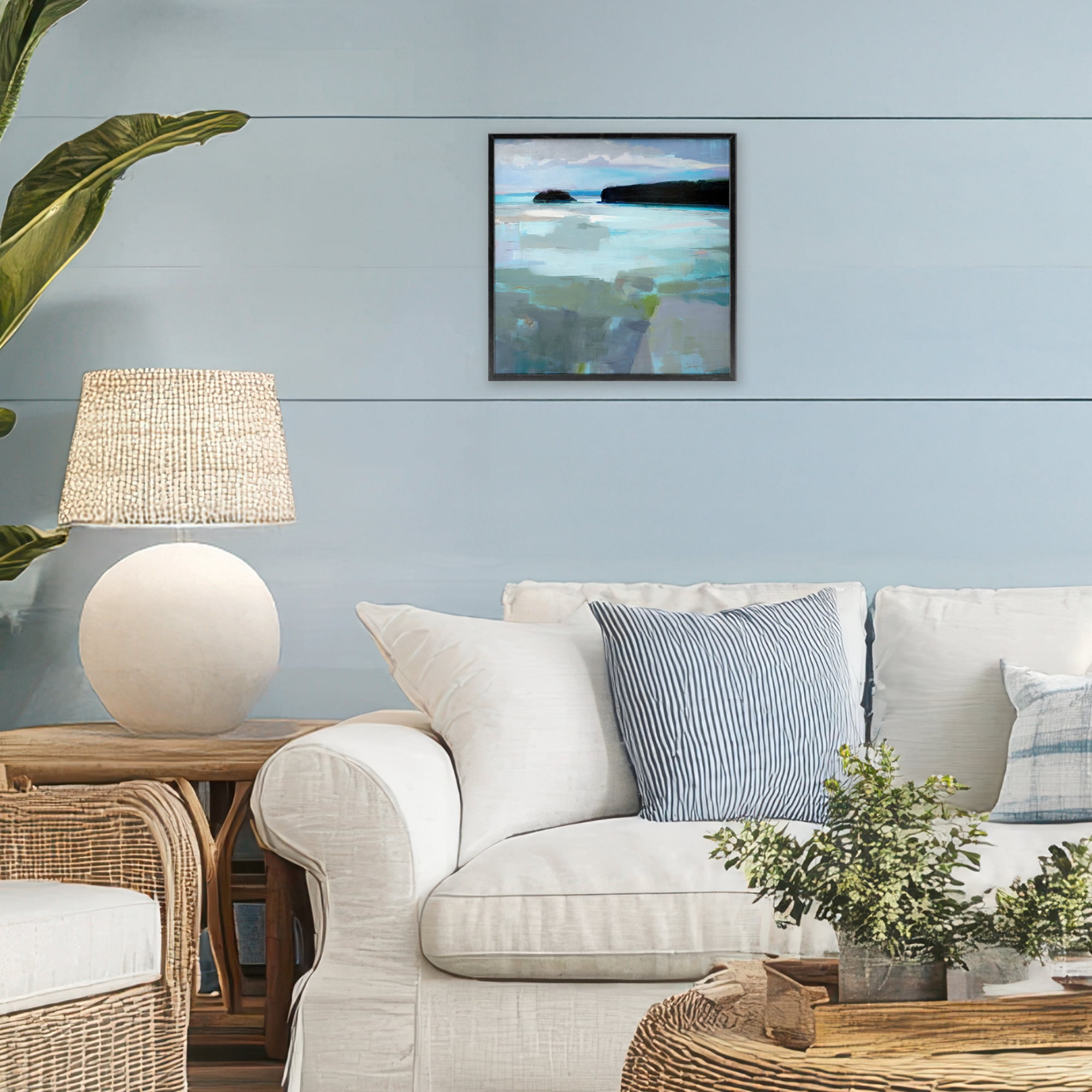 Stupell Industries Freeport Maine Abstraction Black Framed Giclee Art, design by Kathleen Robbins