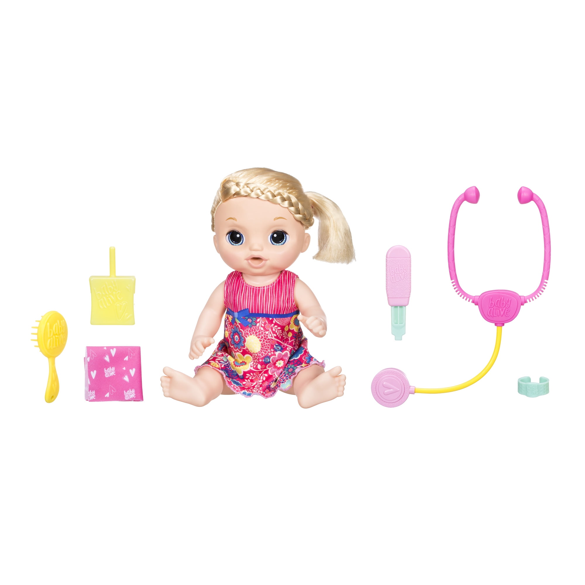 Baby Alive Sweet Tears Blonde Hair Baby Doll, Cries Tears, Doctor Visit Accessories