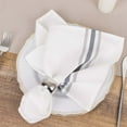 thumbnail image 2 of Efavormart 10 Pack White Spun Polyester Bistro Napkins with Gray Reverse Stripes, Premium Restaurant Quality Cloth Napkins - 18"x22", 2 of 9
