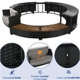 thumbnail image 3 of Grey Rattan Patio Sofa Set with Storage, Modular Sectional Outdoor Couch with Removable Cushions for Backyard, Deck, 3 of 10