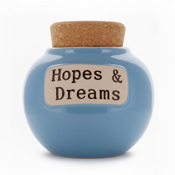 Cottage Creek Hopes And Dreams Ceramic Blue Food Storage Jars, 2 Count