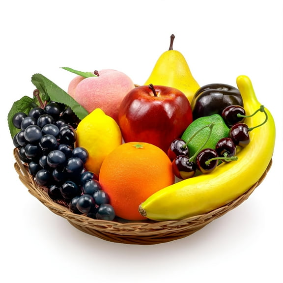 ACDANC 12 Pcs Fake Fruit Set,Artificial Fruits Set for Decoration Party,Lifelike Artificial Fruits Model Red Apples for Home Wedding Party Decoration,Lifelike Faux Fruits Decor Desk Ornament