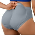 thumbnail image 2 of Swuxness Women's Butt Lifting Briefs, Women's Underwear, Women's Solid Color Hip Enhancing Removable Pads Shaping Comfortable Soft Briefs Panties for Ladies Gray, S, 2 of 5