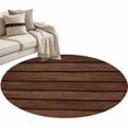 thumbnail image 2 of Area Rug 36in, Farm Brown Wood Board Floor Carpet Living Room Rug, Vintage Farmhouses Barn Non-Slip Welcome Mat Indoor Rugs for Bedroom Dining Room, 2 of 9