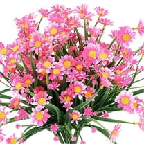 8 Pack Artificial Flowers Bundle - Simulated Daisies & Chrysanthemums with Flexible Stems for Indoor Outdoor Home Decor | 32cm Length Waterproof Maintenance-Free Plastic Flowers