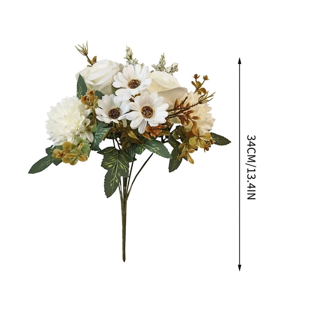 Ramas de flores artificiales para decoración del hogar, flores artificiales para jarrones, centros de mesa, caminos de mesa, adornos de follaje artificial para decoración de jardines, bodas y