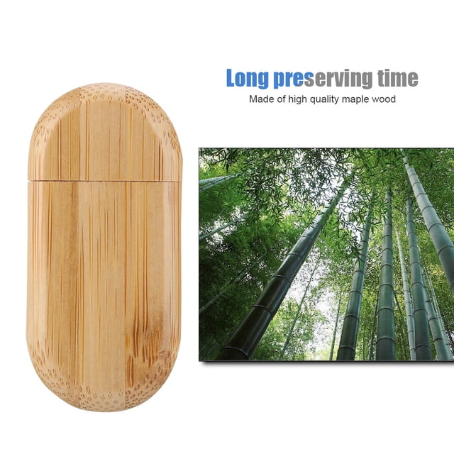 Drive Oval Wooden Shell USB 3.0 Memoria Flash de Almacenamiento de Almacenamiento Con Caja U Disco 32GB