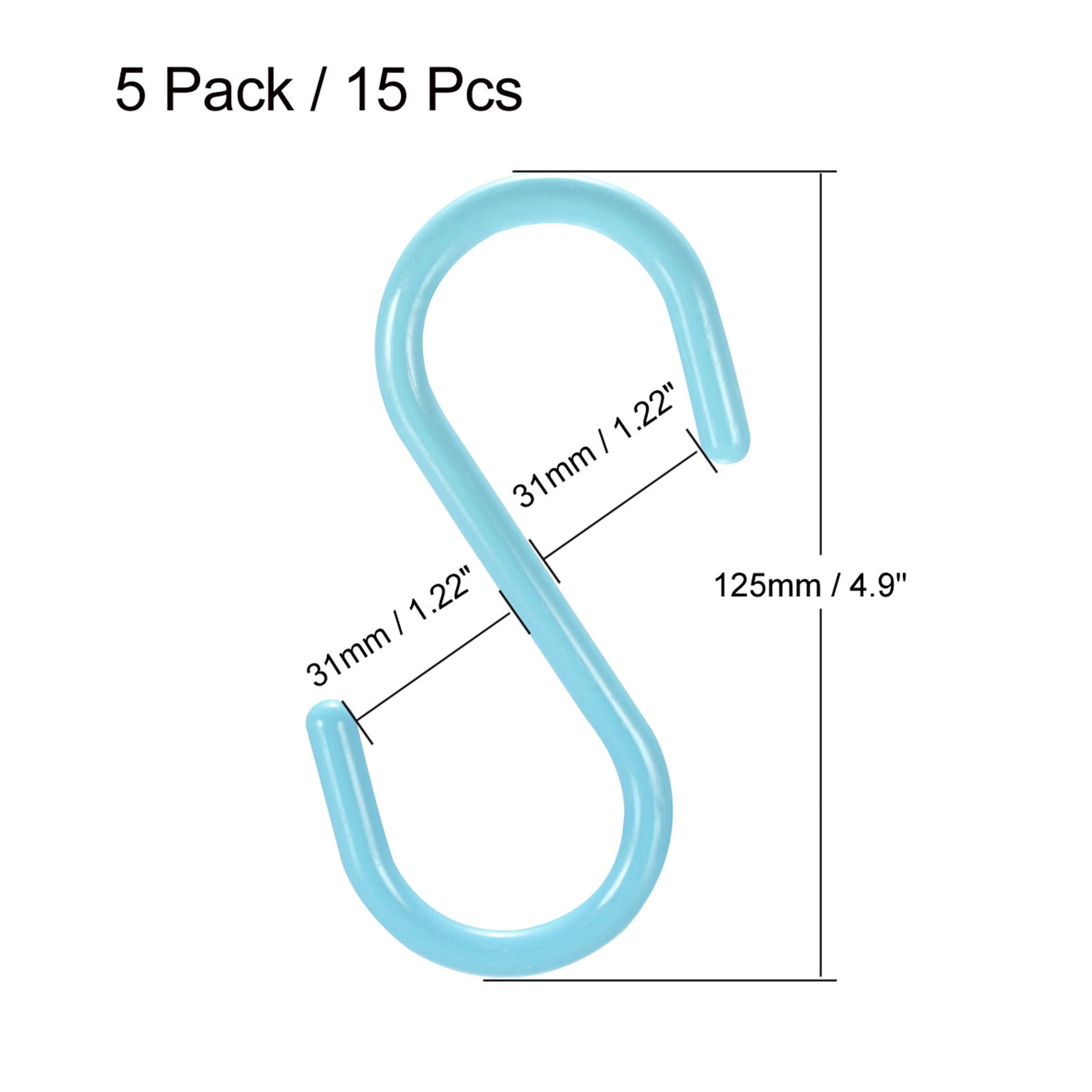 Plastic S Hooks 4.9" S Shaped Hook Hangers for Kitchen Bathroom Bedroom