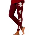 thumbnail image 1 of Gibobby Leggings para mujer, leggings de entrenamiento adecuados, pantalones con bloques de color con estampado navideño, leggings elásticos (Vino, M), 1 of 5