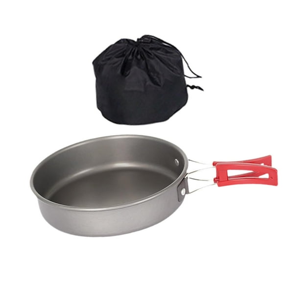 Pan con sartén antiadherentes antiadherentes como olla de cocción de cacerola multifunción esencial Picnic para acampar de senderismo para mochileros 15.3 CMX3.5 cm