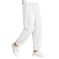 thumbnail image 4 of Niños pantalones niñas Color sólido suelto de ajuste casual deportivo cónico con bolsillos laterales cintura Niños niñas vestido pantalones, 4 of 8