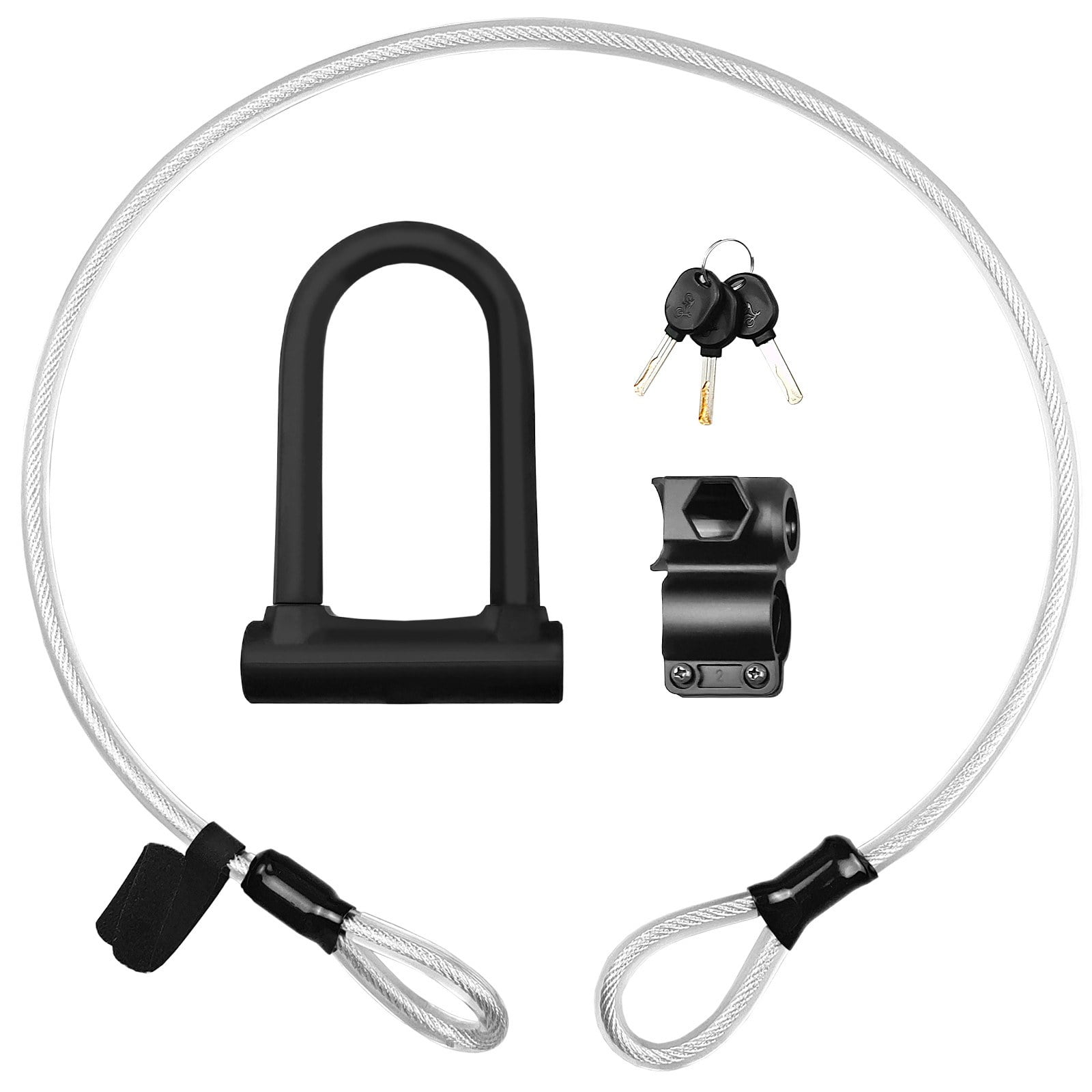 Heavy Duty Bicycle U Lock with Mounting Bracket Included
