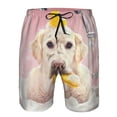 thumbnail image 3 of Cauagu Dog Sitting In Bathtub With Duck On Head Print Men's Swim Trunks,Hawaiian Bathing Suit Swimsuits Beach Shorts with Pockets for Men Quick Dry Swimming Board Shorts-Small, 3 of 6