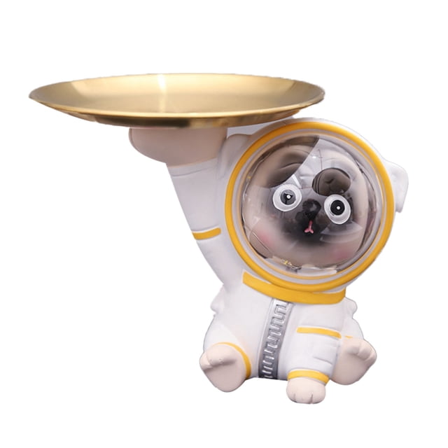 Bandeja de almacenamiento de estatua de astronautas, forma única, bandeja para llaves más suave para decoración del hogar, adornos, regalos navideños
