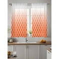 thumbnail image 4 of Abstract Art Sheer Curtains 72 Inch Long 2 Panels, Classic Orange Line Gradient Decoration Light Filtering Rod Pocket Semi Sheer Curtains, Sheer Voile Drapes for Living Room Bedroom, 52"x72", 4 of 5