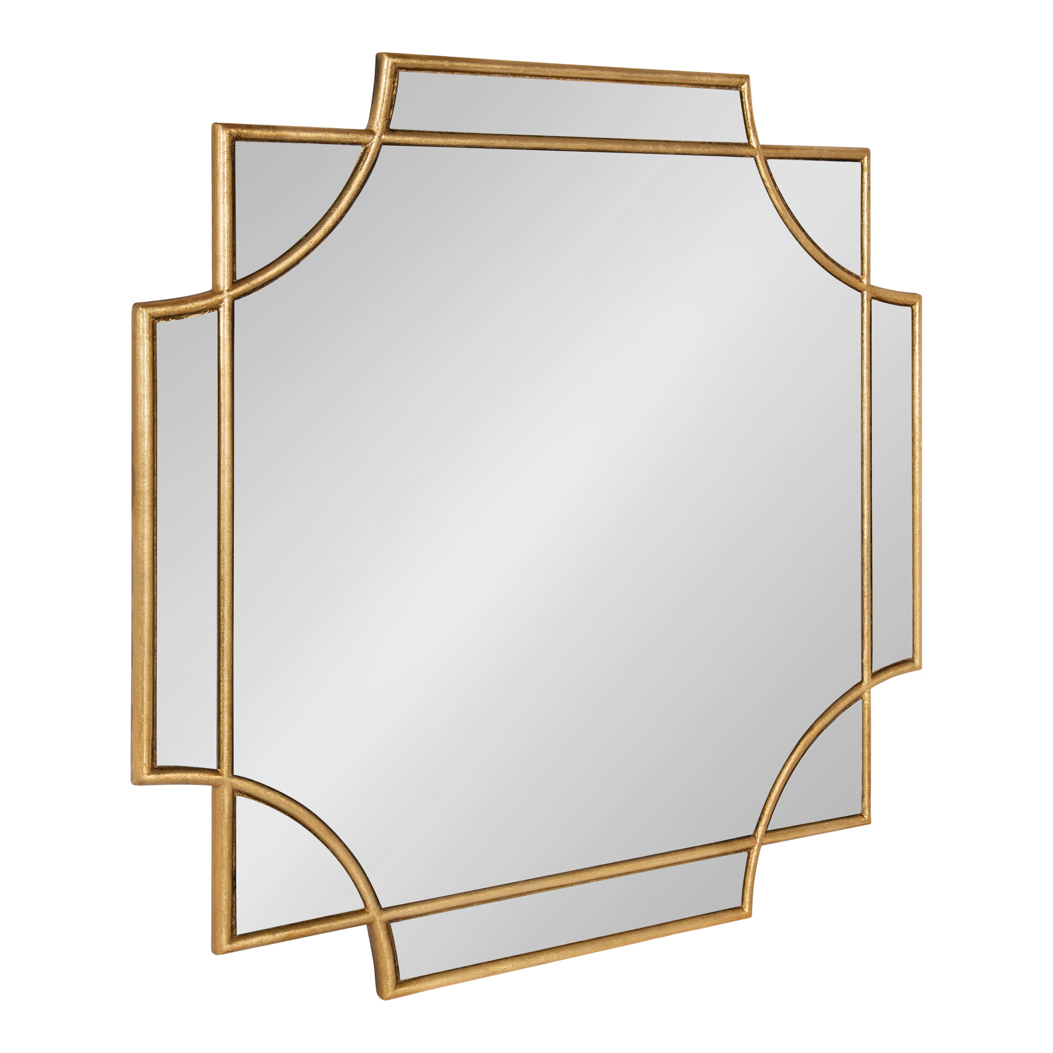 Kate and Laurel Minuette Glam Square Wall Mirror, 24" x 24", Gold