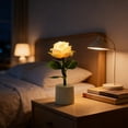 thumbnail image 4 of Led Flower Lamp Pink Rose Flower Lamp, Mothers Day Birthday Gifts for Her Wife friend Small Table Lamp Night Light, Cordless Touch Lamp,Faux Silk Flower Décor for Home Kitchen Wedding Office, 4 of 6