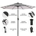 thumbnail image 6 of Sun-Ray 9 FT Patio Umbrella w/ Push Button Tilt and Crank Outdoor Umbrella, 8 Sturdy Ribs, UV Protection, Solution-Dyed Fabric, Black and White Stripe, 6 of 6