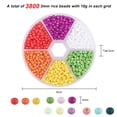 thumbnail image 2 of 3800pcs Glass Seed Beads, 3mm Bracelet Beads Set, Assorted Glass Beads with Plastic Storage Box, 2 of 5