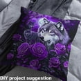 thumbnail image 2 of Feelyou Teens Moon Wolf Fabric by the Yard 10 Yards, Jungle Wildlife Animal Sewing Fabric, Dreamy Purple Rose Home Decor Fabric by the Yard, Microfiber Bedroom Decor, 2 of 6