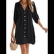 thumbnail image 3 of Traje de Baño para Mujer, con Cuello en V y Botones, Color Negro, Talla M, 3 of 9