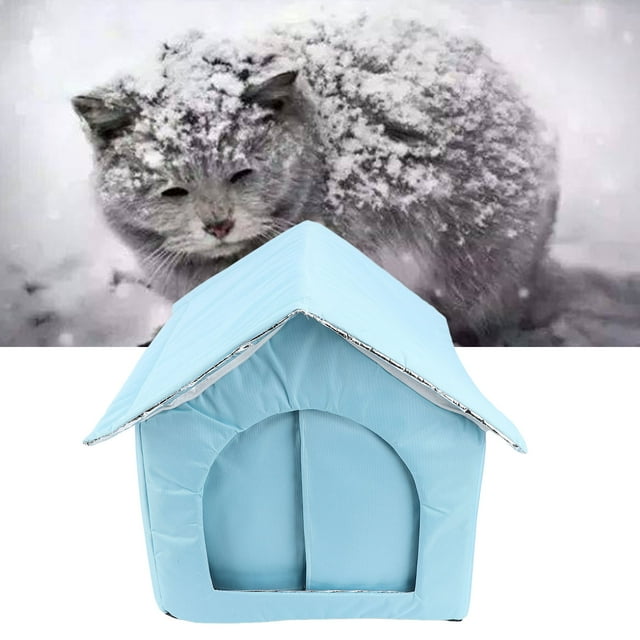 Maison pour Chat Extérieure, Espace Fermé Maison pour Chat Lits Isolés Abri pour Chats Chatons Chiots
