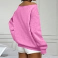 thumbnail image 4 of Womens Off Shoulder Sweatshirt Long Sleeve Basic Pullover Tops with Pocket 2026 Fall Fashion Oversized Sweatshirts Pink M, 4 of 6