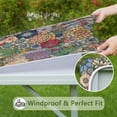 thumbnail image 6 of Colorful Pioneer Flower Pattern Square Fitted Tablecloth with Elastic Edge,Square Table Cover,Washable Elastic Table Cover for Home Kitchen Party Decor 36"x36", 6 of 6