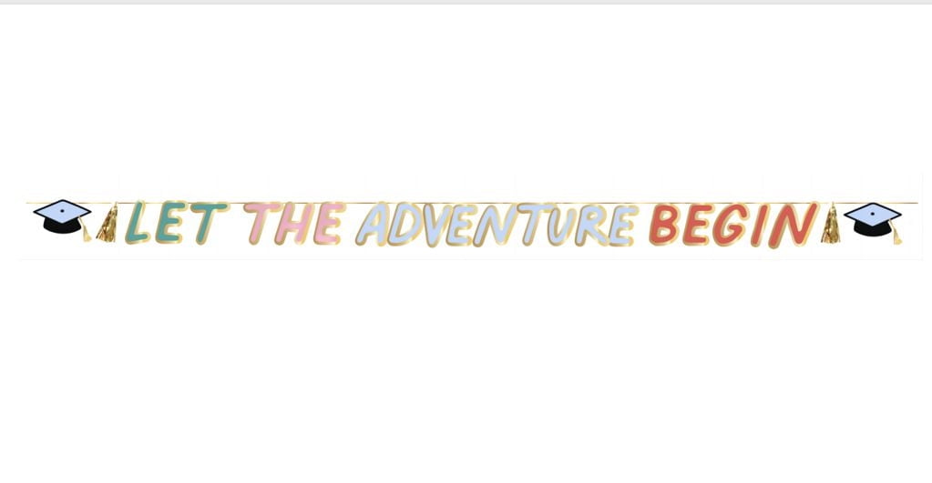 Packed Party "Let the Adventure Begin" 8FT Paper Party Graduation Banner