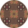 thumbnail image 1 of Ahgly Company Tapis Rond Lavable en Machine Intérieur Transitionnel Rouge Brun, 3 Pieds Rond, 1 of 7