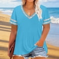 thumbnail image 4 of Bixock Women Plus Size Maternity Tops V Neck Short Sleeve Loose Pregnancy Blouse Casual Maternity Shirt Pregnant Top Summer Maternity Clothes, 4 of 6